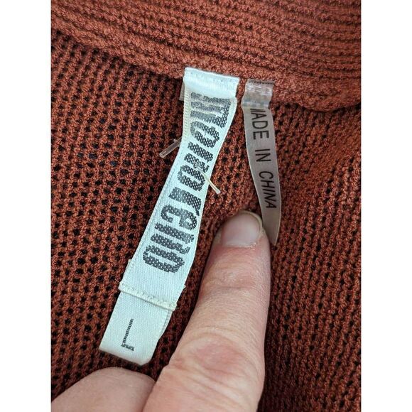 Monoreno Women Rust Brown Floral Embroidered Sweater Size Large - Picture 11 of 14